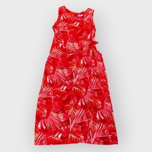 R&K Red Tropical Print Maxi Dress